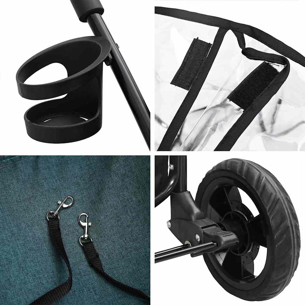 Passeggino pieghevole per animali Verde 78 x 54 x 101 cm