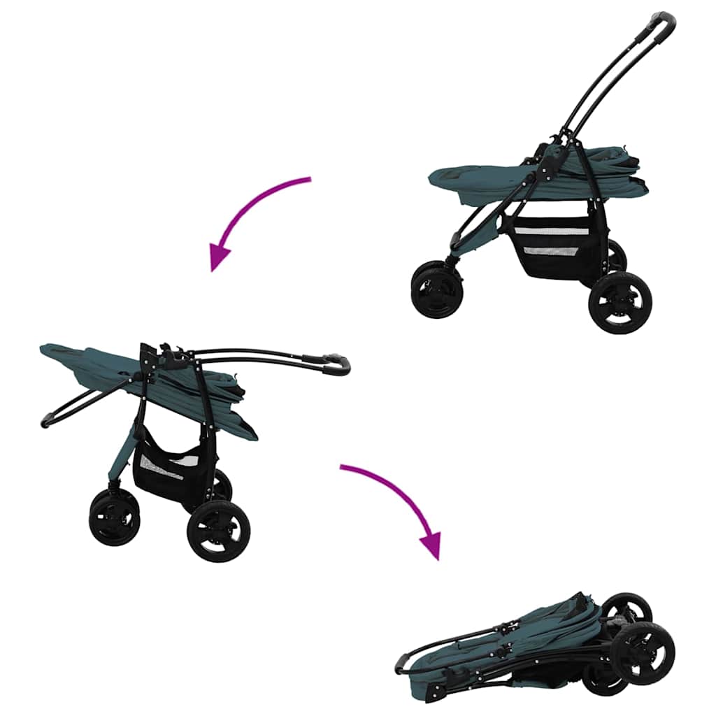 Passeggino pieghevole per animali Verde 78 x 54 x 101 cm