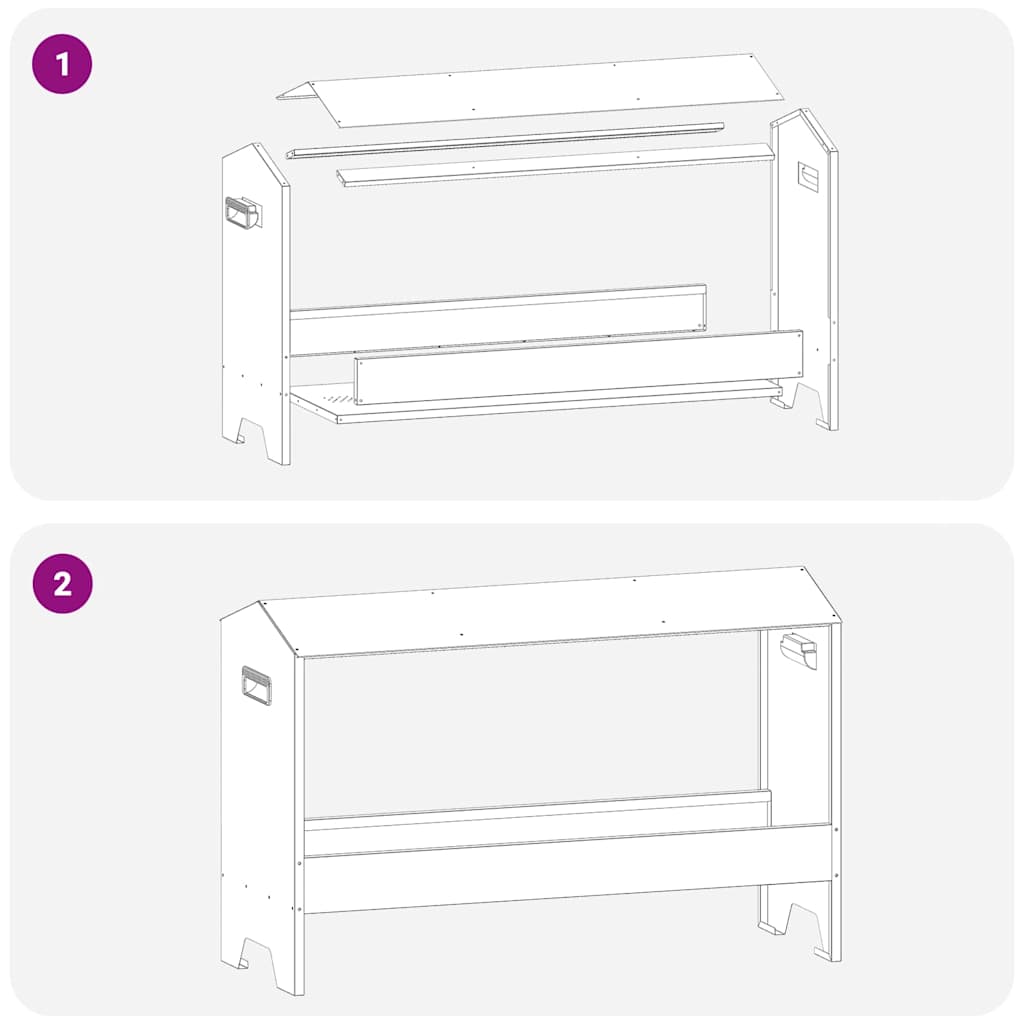 Mangiatoia per polli Argento 81 x 32 x 53,5 cm Acciaio zincato