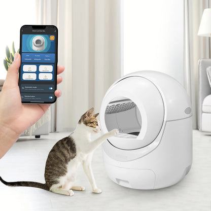Smart Self-Cleaning Cat Litter Box – Automatic, Odor-Free, Quiet, App-Controlled, Ideal for Multi-Cat Homes
