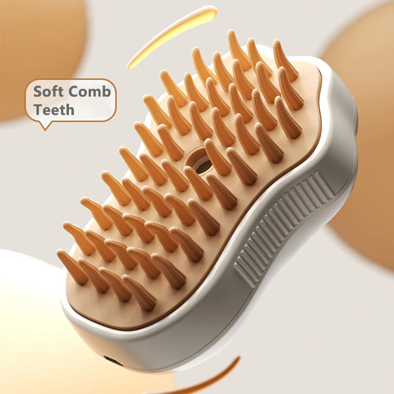 3-in-1 Pet Steam Brush – Grooming, Massage & Bath Spray