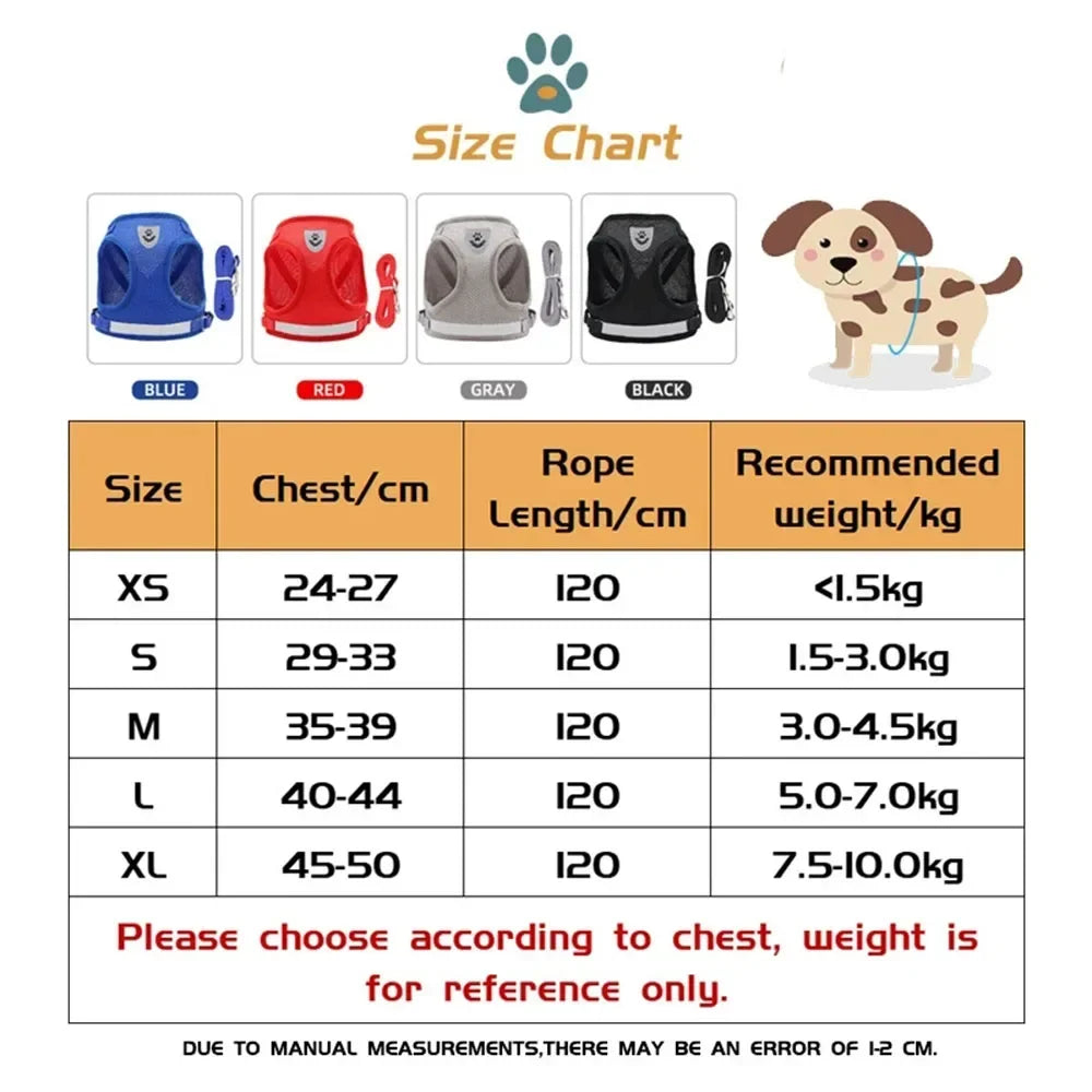 Reflective Escape-Proof Cat & Small Dog Harness Set – Breathable Mesh with Leash (Copy)