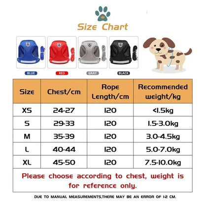 Reflective Escape-Proof Cat & Small Dog Harness Set – Breathable Mesh with Leash (Copy)