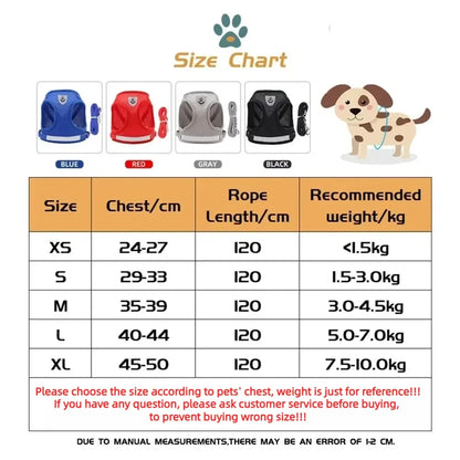 Reflective Escape-Proof Cat & Small Dog Harness Set – Breathable Mesh with Leash (Copy)