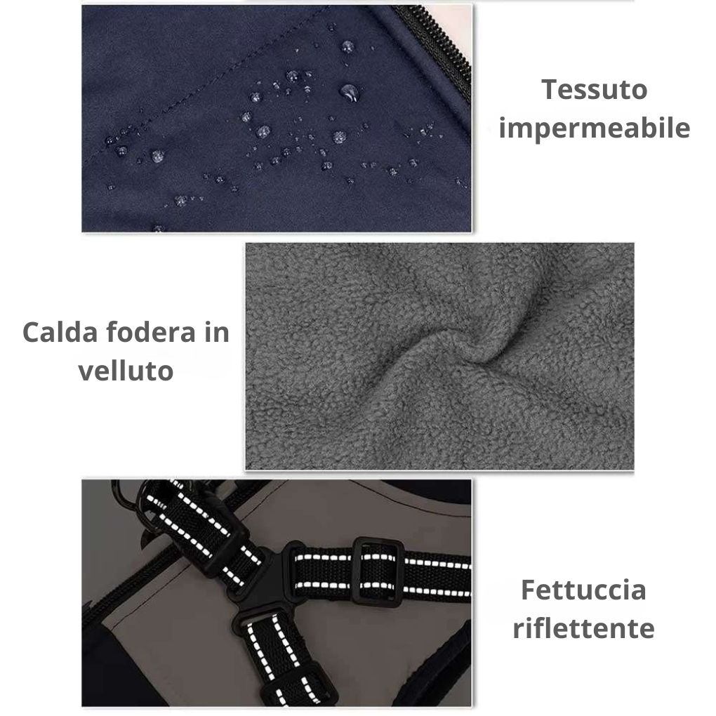 Cappotto Cani Imbracatura Impermeabile V-PET Elite Comfort Harness