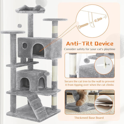 Cat Entertainment Center – Multi-Level Tower with Scratching Posts & Cozy Hideouts